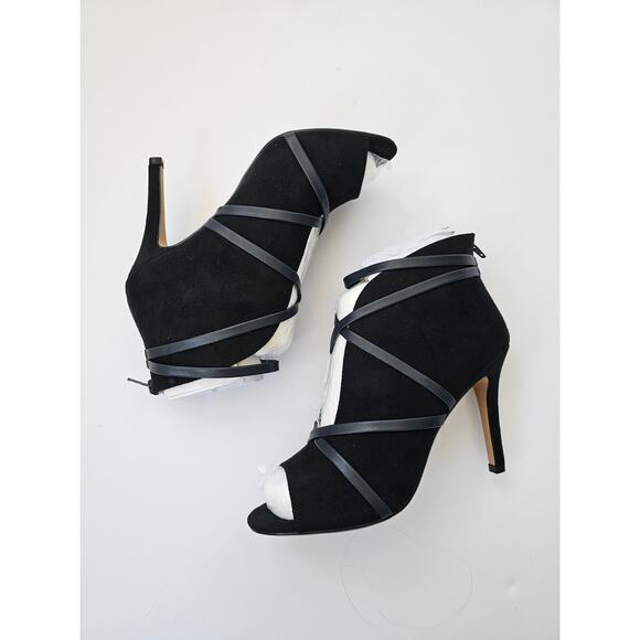 Journee Collection Women's Samara Peep Toe Stiletto Boots Size 7.5 Black - Picture 1 of 7